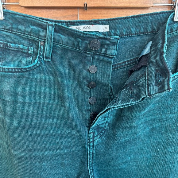 Hudson Faye Overdye Scarab High-Rise Bootcut Jeans, Size 28 - Picture 16 of 16